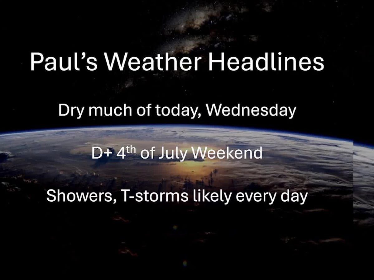 4th of July holiday weekend gets a D+ for persistent waves of showers, T-storms