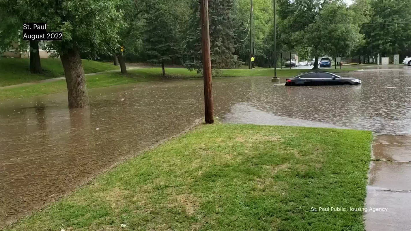 Flooding near Sackett Park in St. Paul, Aug. 2022