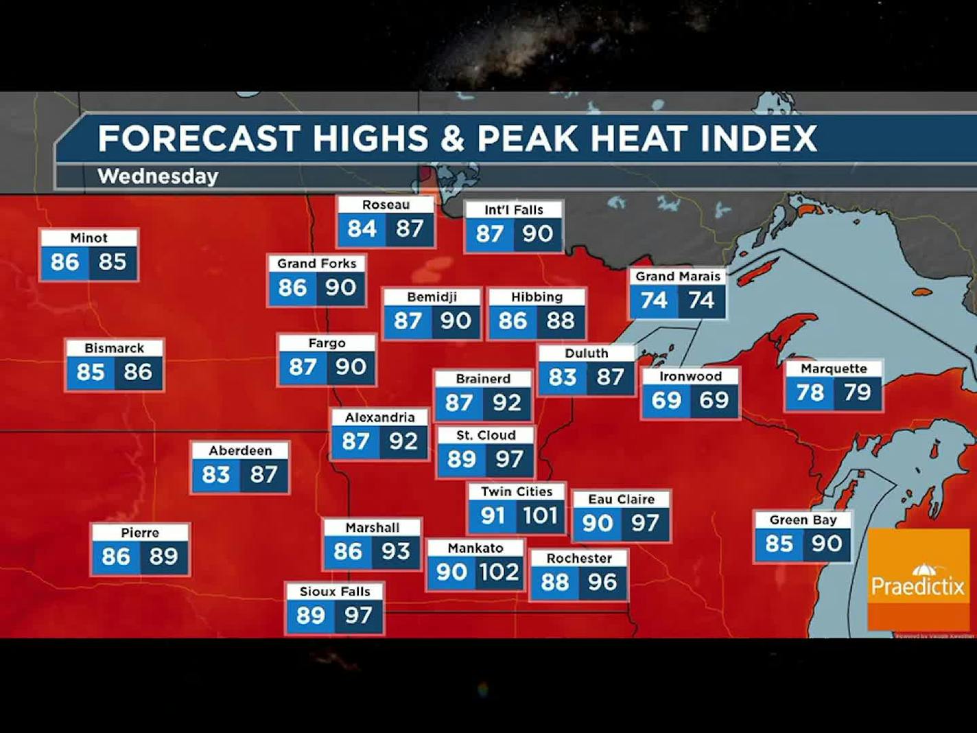 Dangerous heat and severe storms expected later today - relief arrives next week