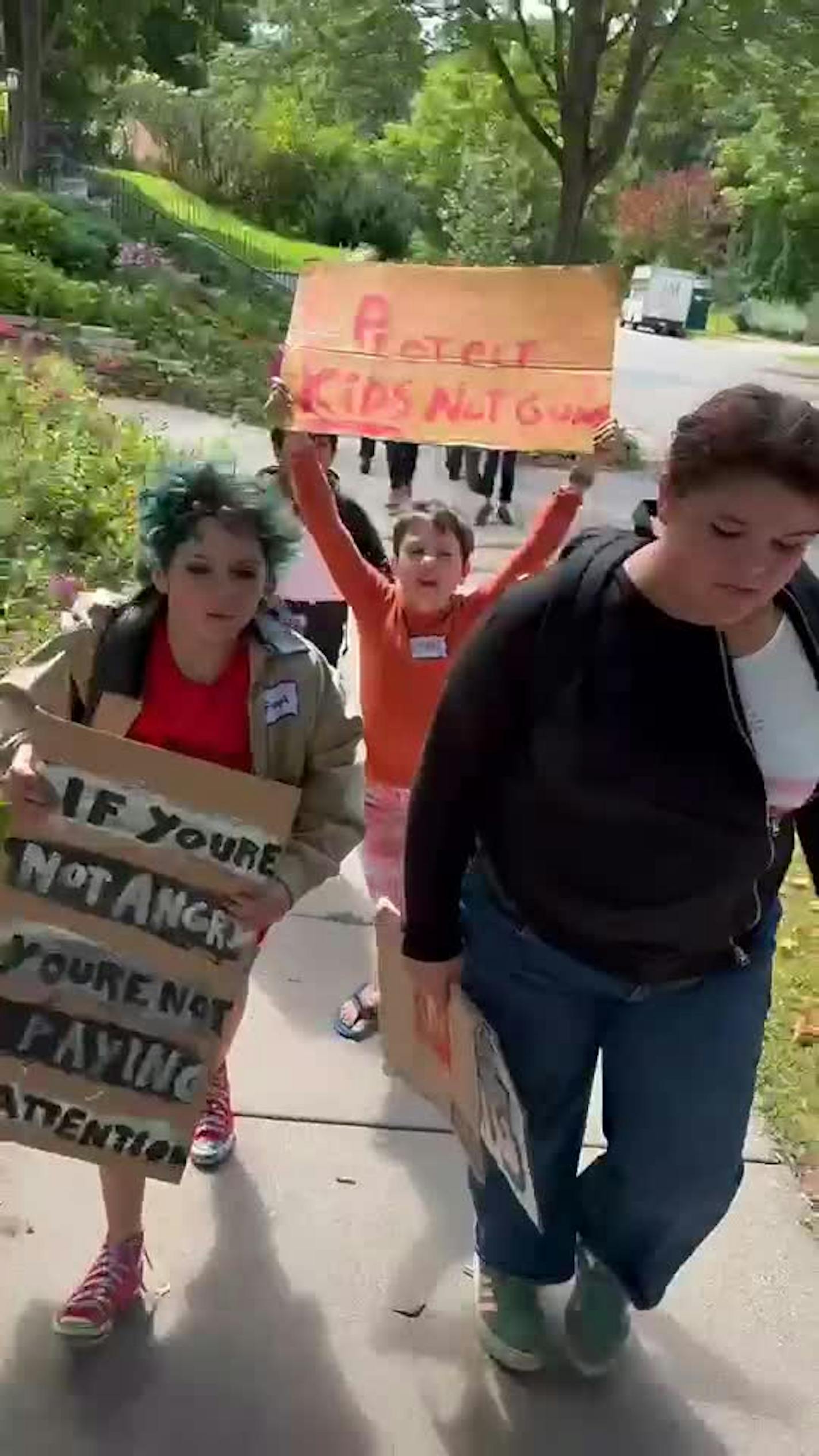 Students protest near Washburn High School