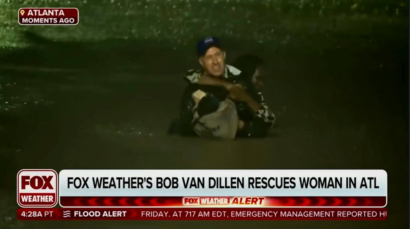 Reporter rescues woman stranded in Hurricane Helene flood waters