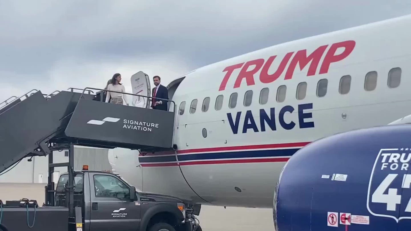 The Republican U.S. senator from Ohio didn't take any questions from press who gathered on the tarmac as he stepped off his campaign plane and into a motorcade.