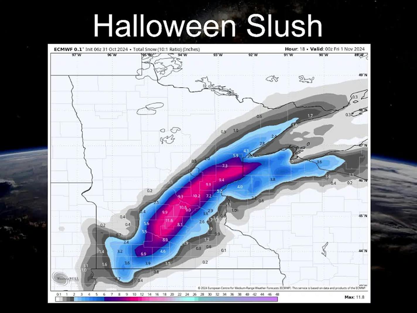 Halloween Trick or Treat: accumulating slush today will slow travel plans