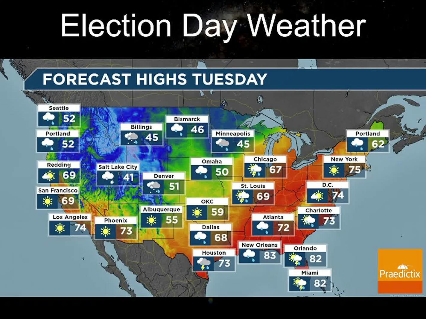 Rainy and raw Election Day 2024 but 50s return later this week