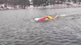 The first Minnesota woman to swim an "ice mile" last weekend.