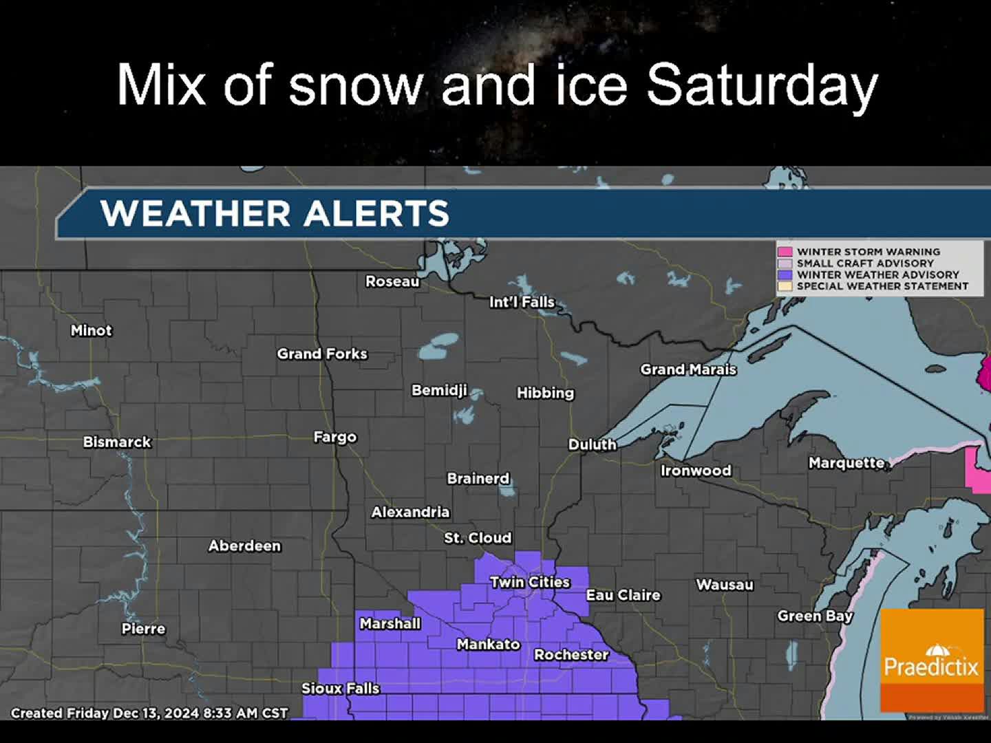 Advisory issued tonight and Saturday for about 1" of icy slush