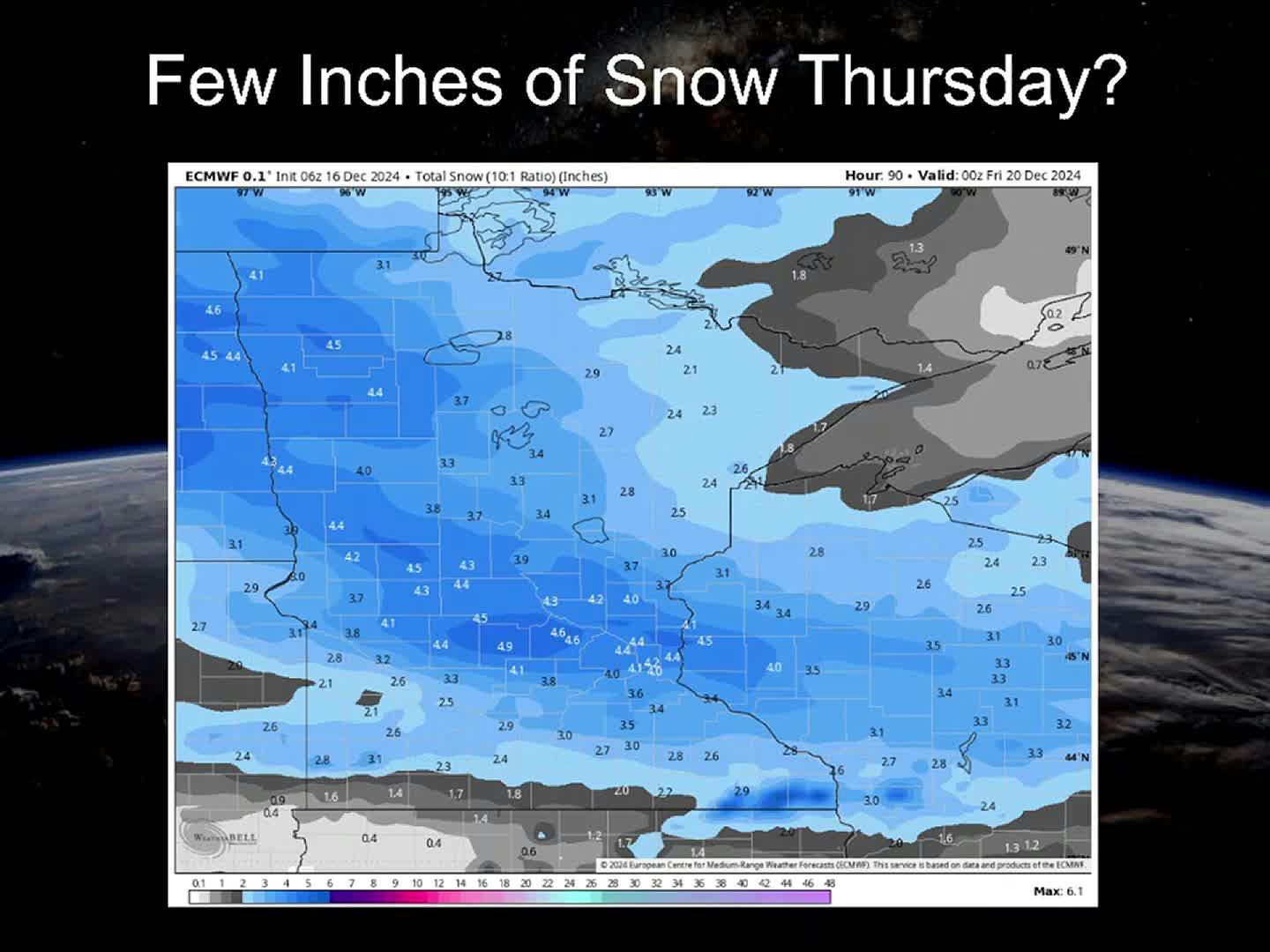 Few inches of snow possible Thursday - Christmas thaw on the way